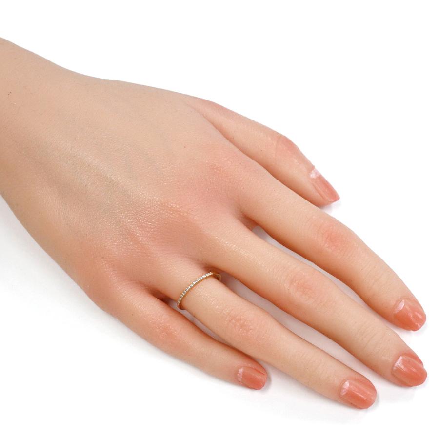 agete アガット K10 リング 指輪 ダイヤモンド 9号 華奢 ハーフ  