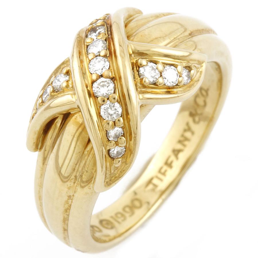 ティファニー TIFFANY&Co. K18 リング 指輪 ダイヤ15石 ダイヤ シグネチャークロス 18金 K18ゴールド ゴールド【BJ】 中古  :REF60299251:R&KリサイクルキングYahoo!店 - 通販 - Yahoo!ショッピング