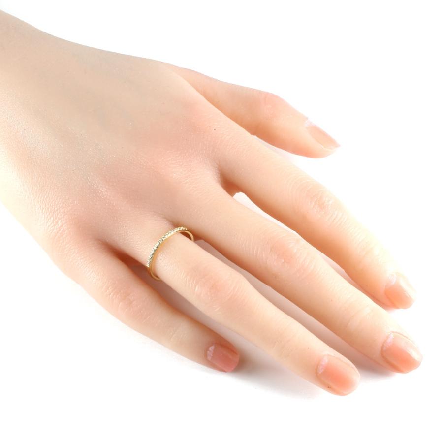 agete アガット K18 リング 指輪 ダイヤモンド0.09CT ハーフエタニティ