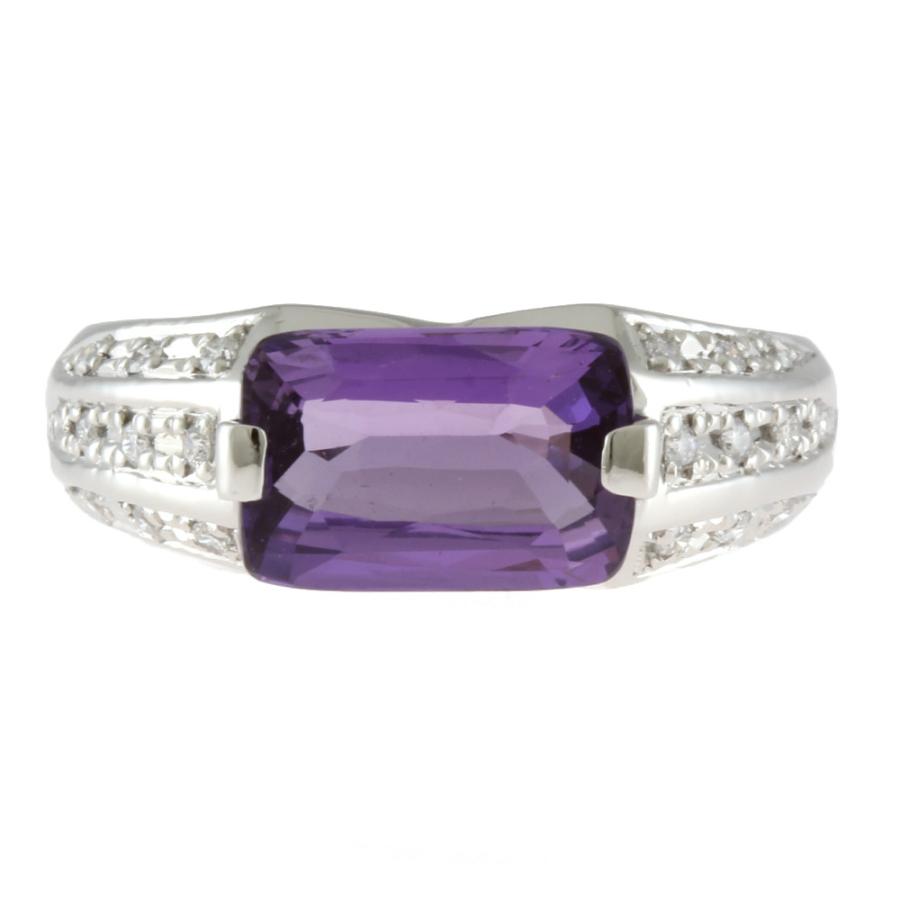 Pt900 リング 指輪 合成サファイア2.554CT パープルカラー