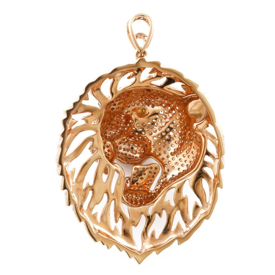 K18PG ペンダントトップ ダイヤモンド D4.80 ライオン アニマル 動物