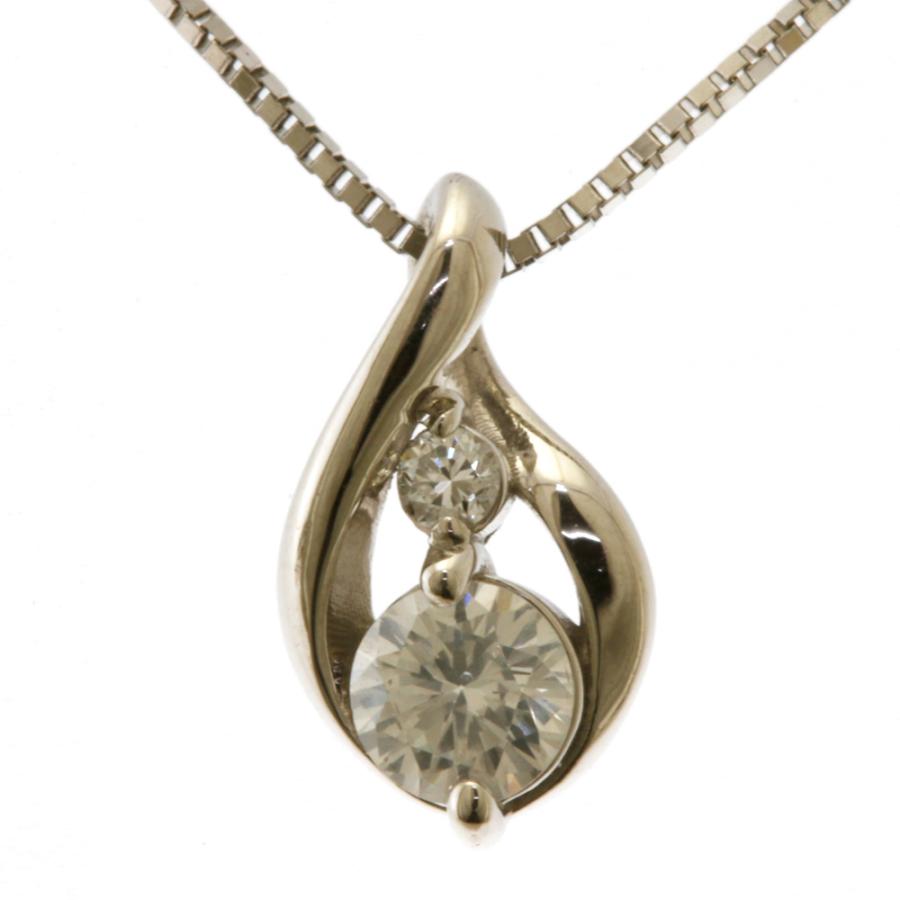 ネックレス Pt850 Pt900 プラチナ ダイヤモンド 0.15ct 0.02ct中古 美  