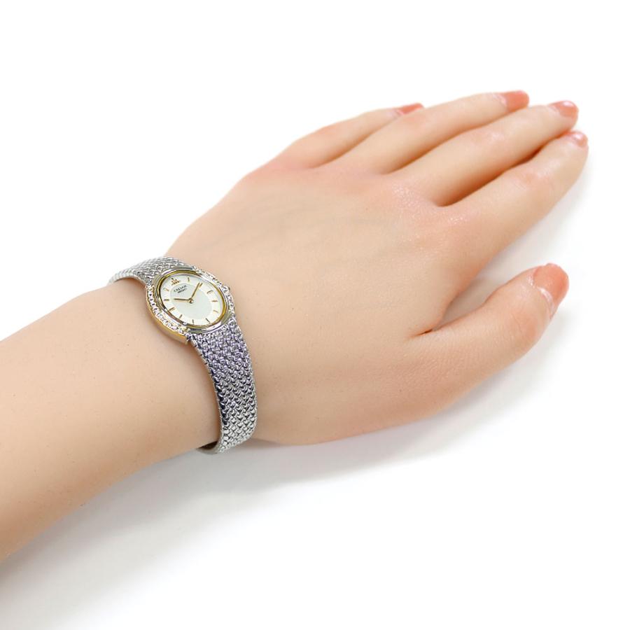 ち*き様 Credor レディース 5A70-3000 SEIKO セイコー クレドール 18KT+SS ダイヤベゼル 5A70-3000
