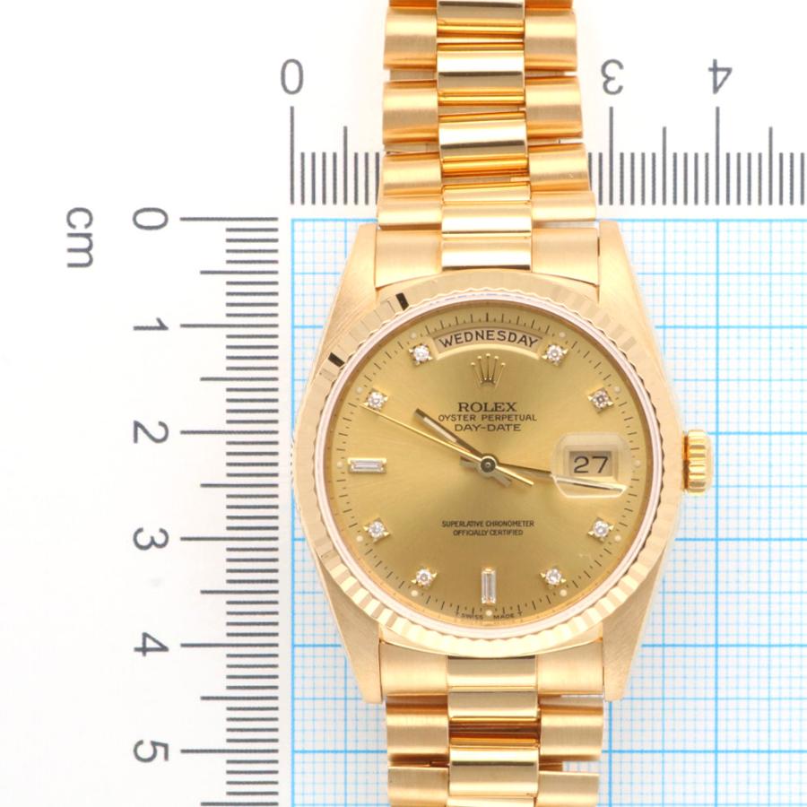 ロレックス デイデイト オイスターパーペチュアル 腕時計 時計 18金 K18イエローゴールド 18238 自動巻き メンズ 1年保証 ROLEX 中古｜rk-y｜10