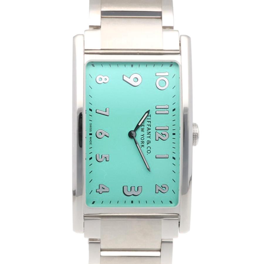 【TIFFANY&amp;Co.】ティファニー イーストウエスト ステンレススチール×型押しレザー クオーツ アナログ表示 レディース グレー文字盤 腕時計 ティファニー イーストウエスト 腕時計 時計 ティファニー ステンレス