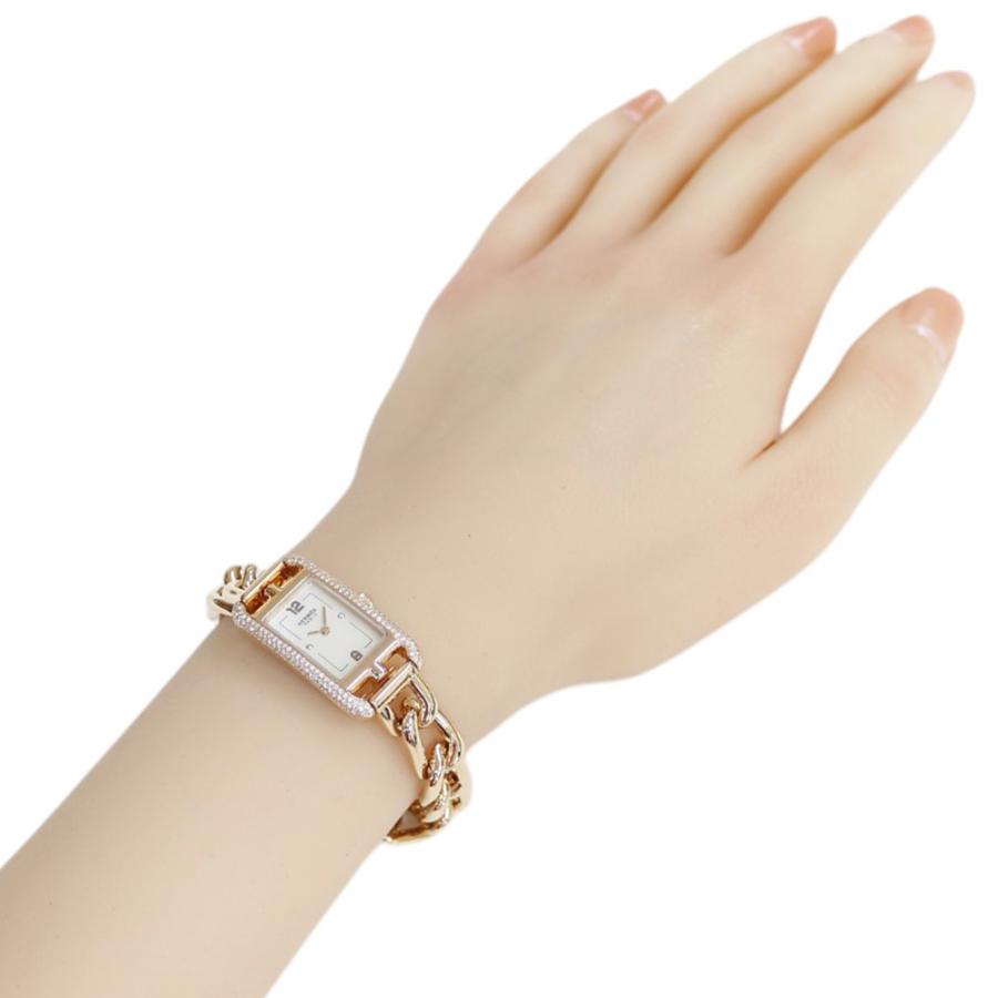 ヒマ　HERMES エルメス　クロコ ピンク ナンタケット　ダイヤモンド HERMES ピンクゴールドのブレスウォッチ | ビジューのない人生
