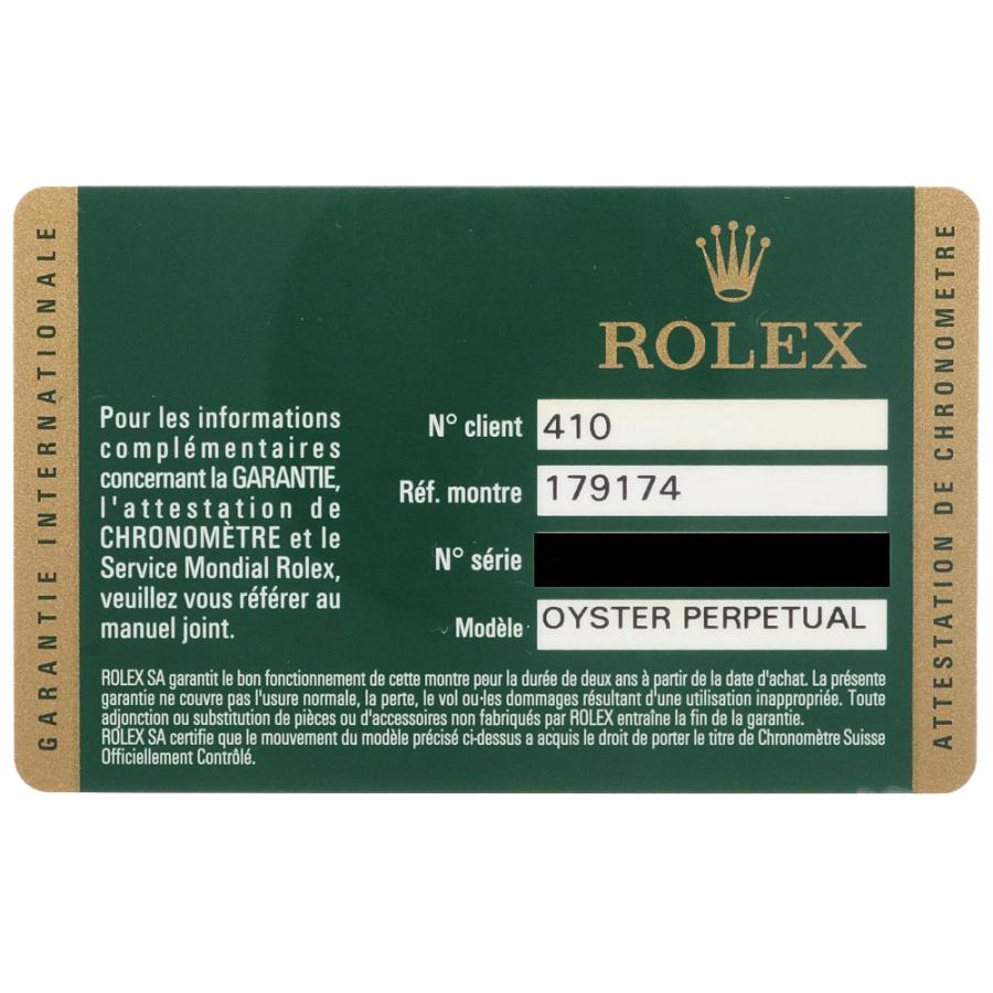 な*こ様 ROLEX OYSTER PERPETUAL 179174 保証書 ROLEX（ロレックス） デイトジャスト オイスターパーペチュアル 腕時計