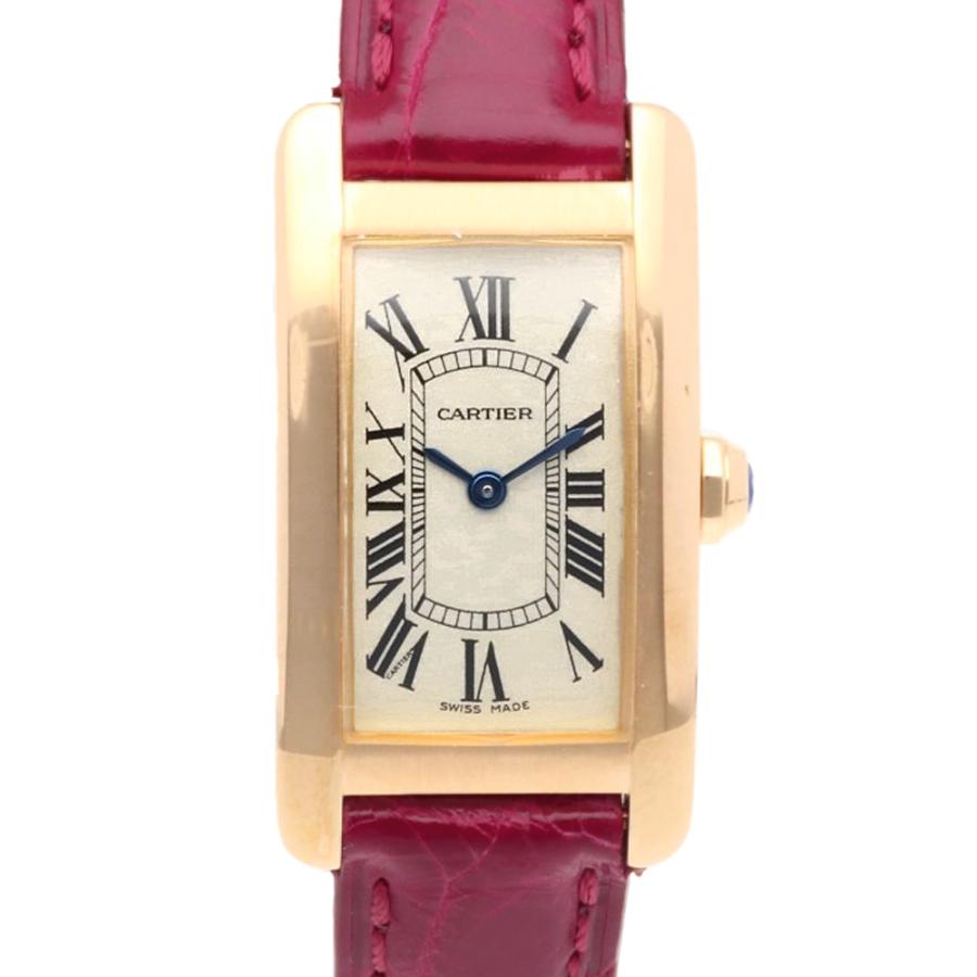 Cartier カルティエ タンクアメリカン K18ピンクゴールド 革ベルト Cartier（カルティエ） タンクアメリカンSM 腕時計 18金 K18ピンク
