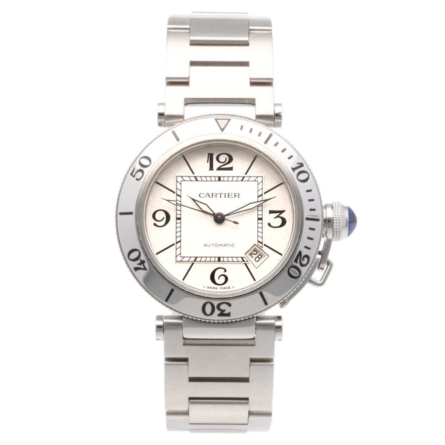 Cartier カルティエ パシャ シータイマー W31080M7 デイト 100m防水 シルバー SS ステンレス メンズ 自動巻き【6ヶ月保証】【腕時計】【中古】 Cartier（カルティエ） パシャ シータイマー 腕時計 ステンレス