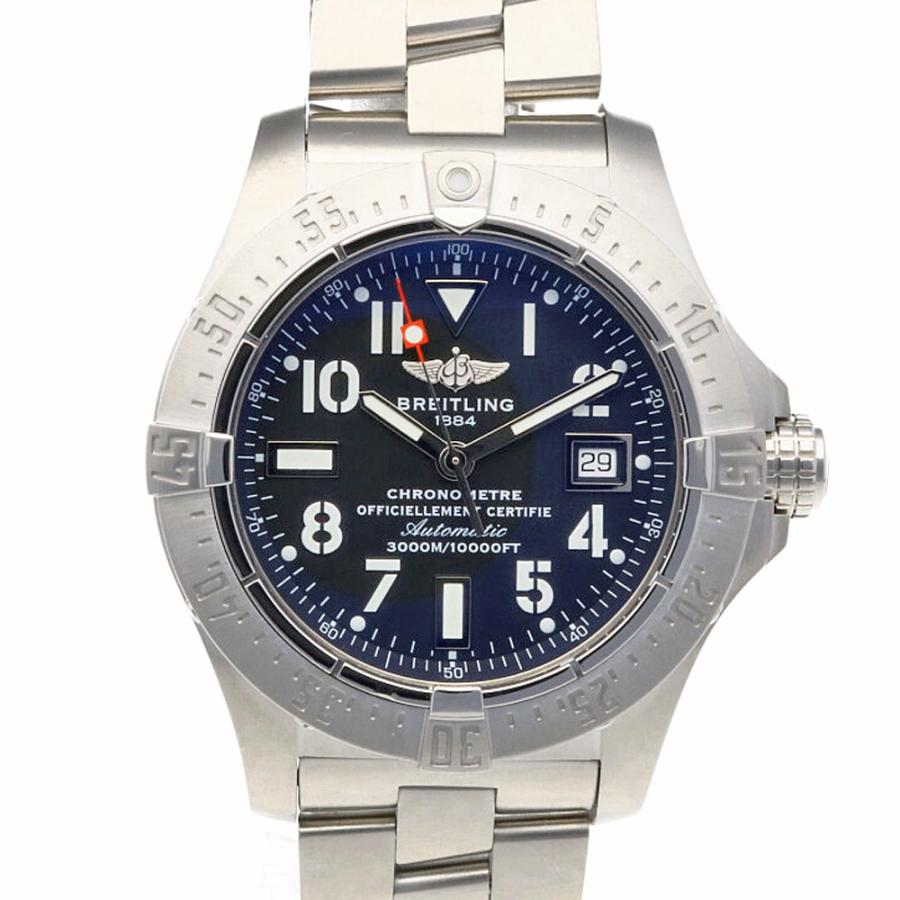 BREITLING ブライトリング アベンジャー シーウルフ A17330 3000m防水 デイト グレー SS ステンレス メンズ 自動巻き【6ヶ月保証】【腕時計】【中古】 ブライトリング（BREITLING） アベンジャー シーウルフ 腕時計 時計
