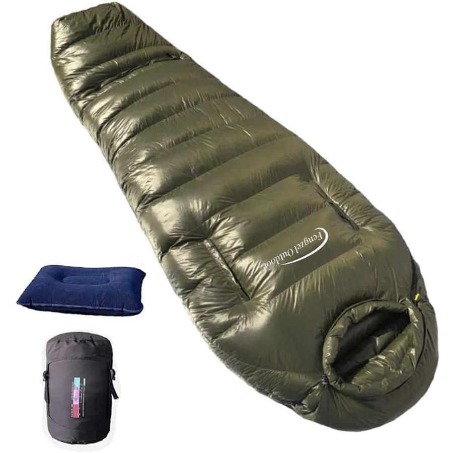 何でも揃う 足と手が出せる マミー型寝袋 Outdoor Fengzel 210*80(50) 自宅 キャンプ 400-2000g羽毛充填 ダウン率90% cm 人型寝袋