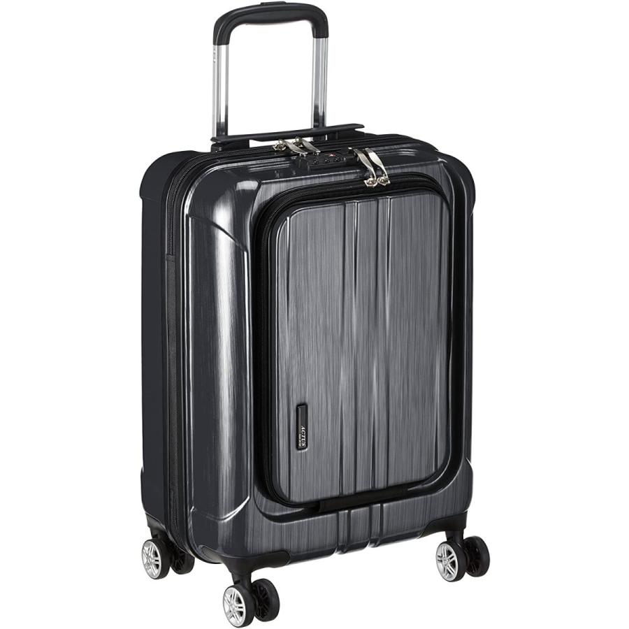 【25％OFF】 フロントオープン ジッパー スーツケース [アクタス] ポライト ブラックヘアラ 3.2kg cm 53.5 35L 74-20340 機内持ち込み可 収納ケース