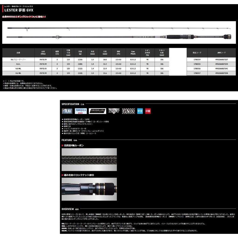 宇崎日新 LESTER 夢墨GVX スローテーパー 8.6 - 通販 - portoex.com.br