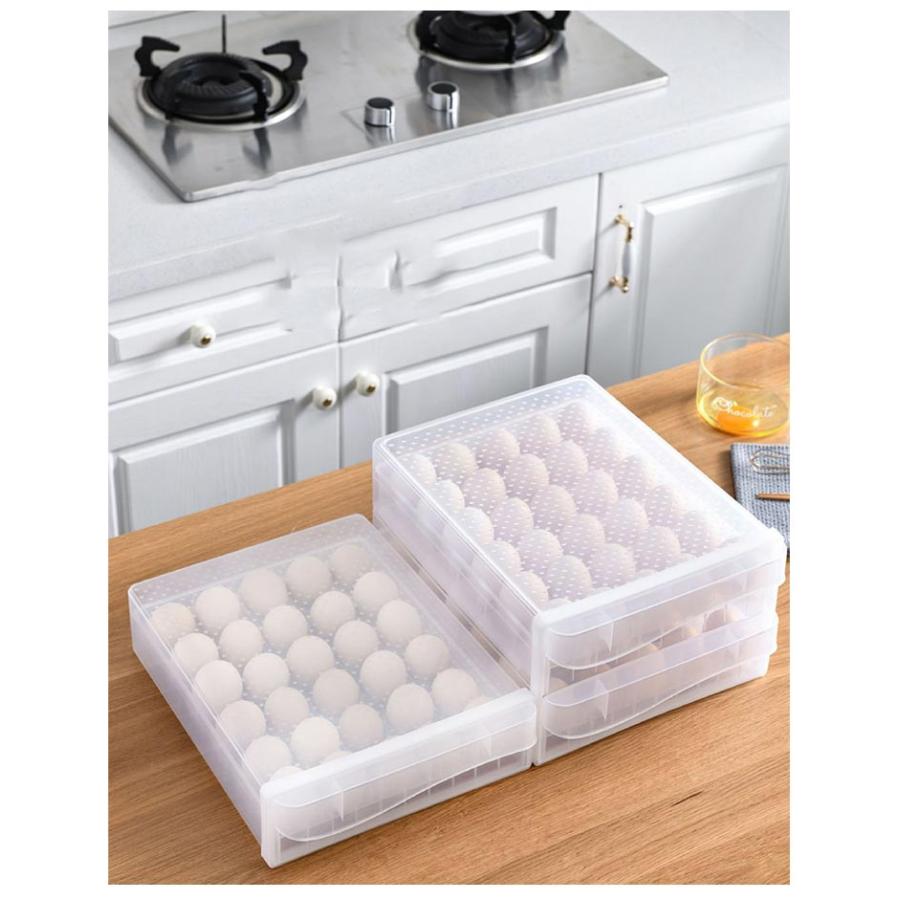 玉子収納ケース 卵入れ 卵ケース 卵入れ 1層/2層設計 30枚/60枚入れ 2種類タイプ 冷蔵庫用 卵ホルダー 卵収納ボックス 卵収納ケース 引き出｜rl-select｜12