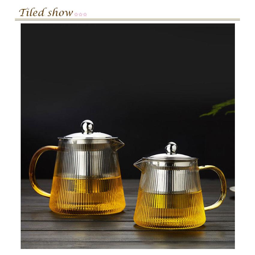 適切な価格 麦茶ポット 耐熱ガラス ポット 茶こし付き ティーポット
