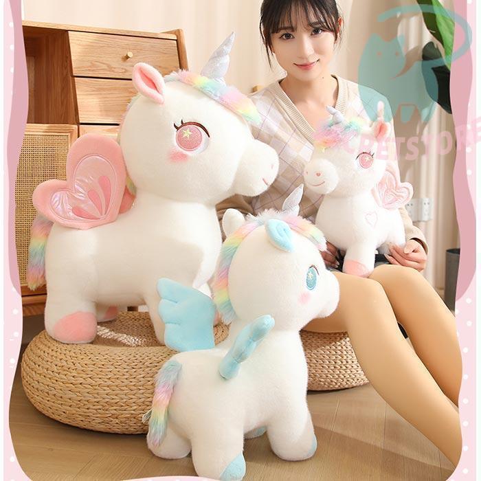 ユニコーンのぬいぐるみ 抱き枕 かわいい 柔らかい ふわふわ 癒し系