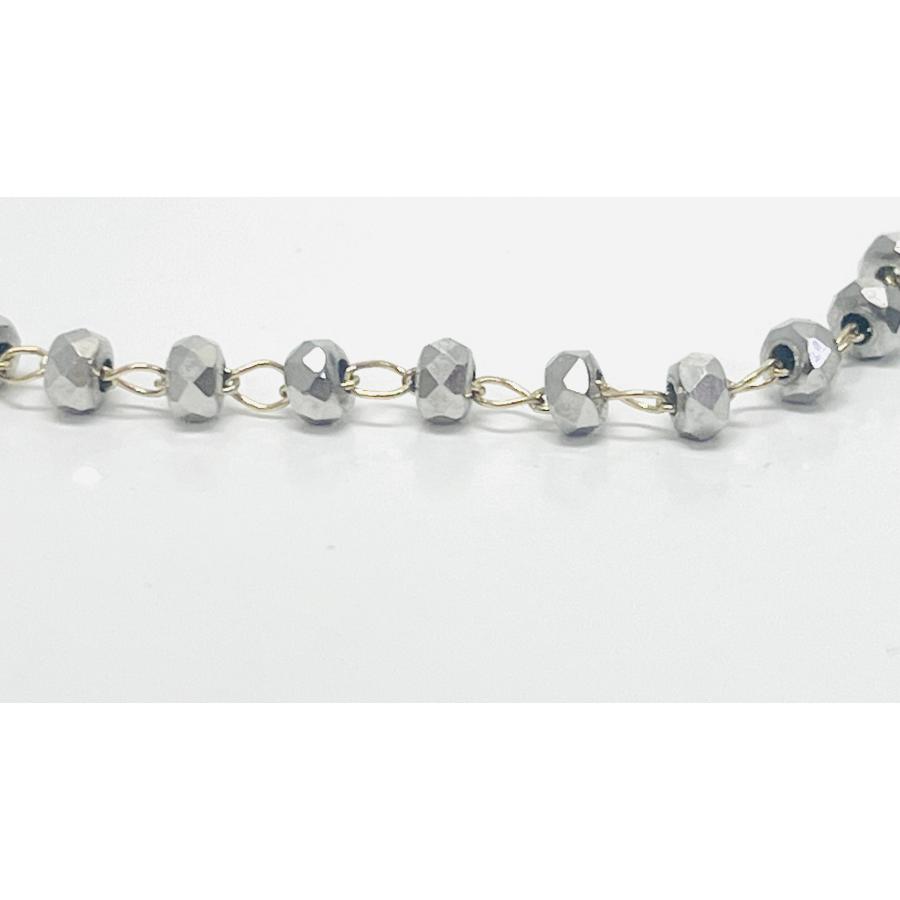 ブレスレット 18金 ミラーボール 幅3mm 18cm ダイヤカット K18 WG YG