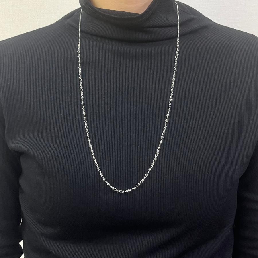 ロング ネックレス 18金 ホワイトゴールド カットボール 70cm 3WAY K18