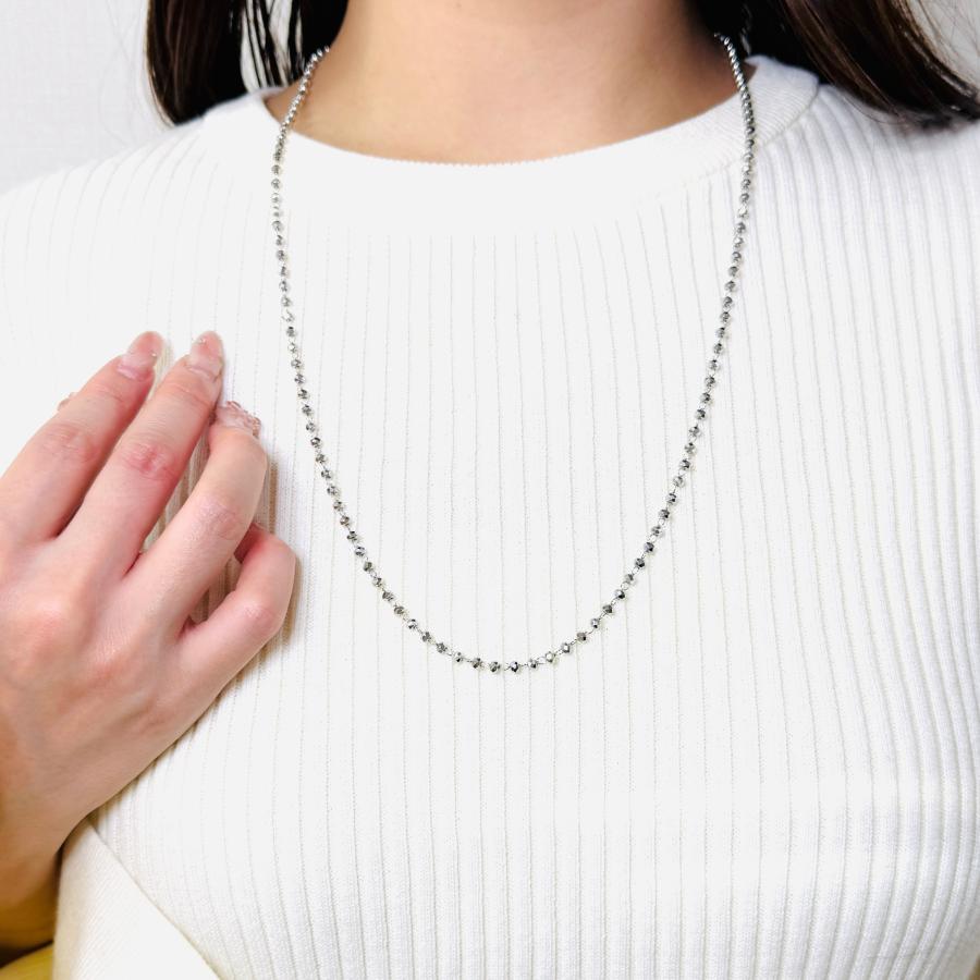 ロング ネックレス プラチナ ミラーカットボール 65cm Pt850 RM