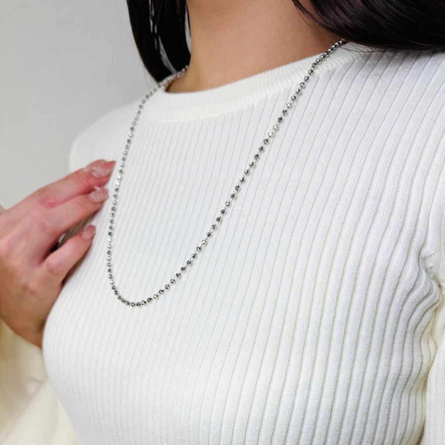 ロング ネックレス プラチナ ミラーカットボール 65cm Pt850 RM