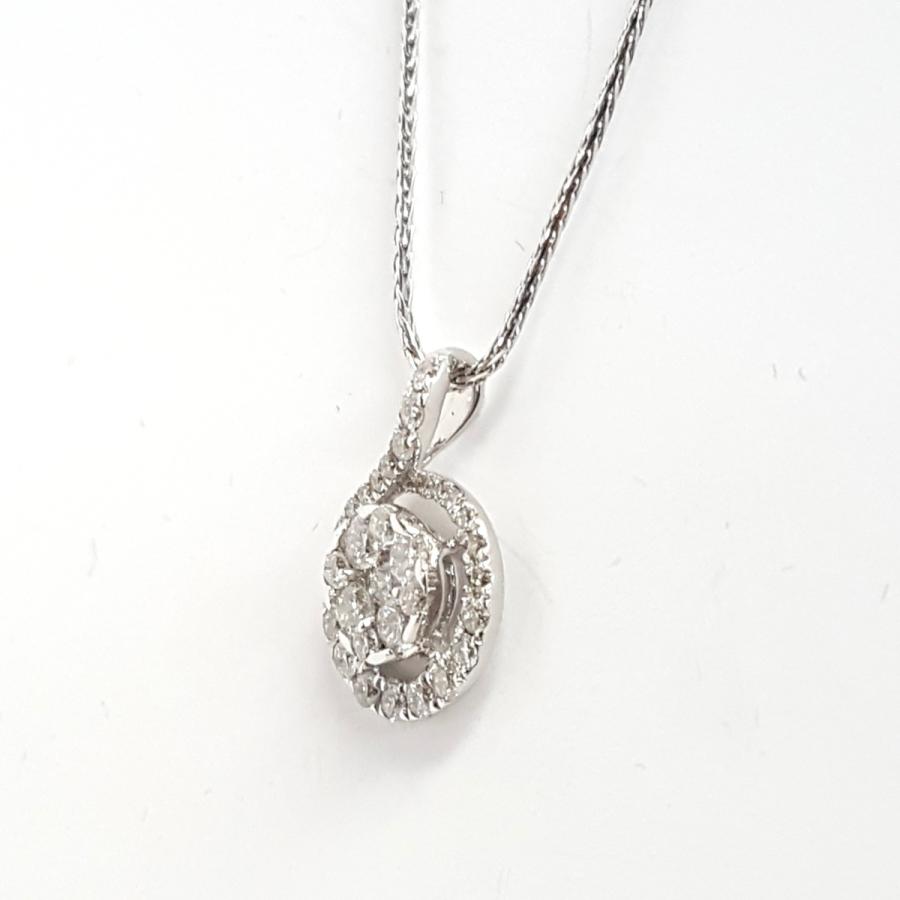 ネックレス ダイヤモンド 0.39ct 18金 ホワイトゴールド K18 WG 45cm