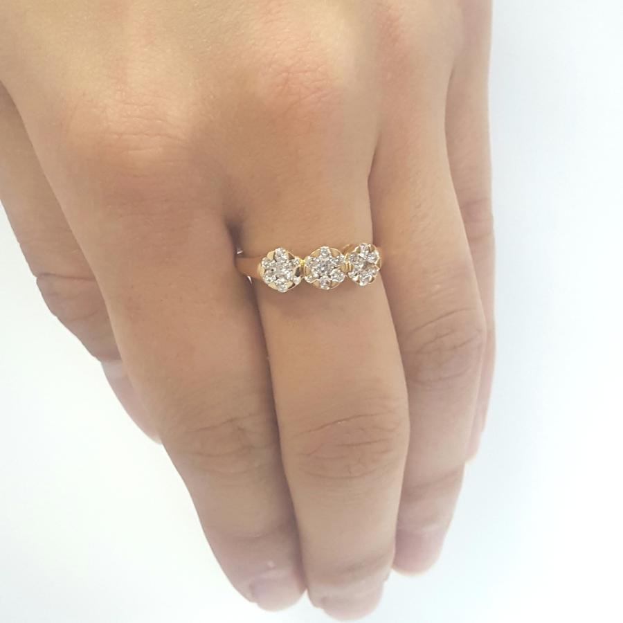 リング 18金 ピンクゴールド ダイヤモンド 0.53ct 花 フラワー 指輪