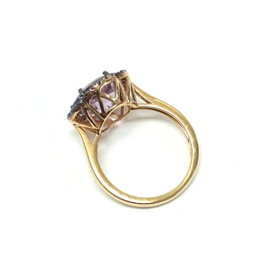 リング 18金 ピンクゴールド アメジスト 3.05ct ルビー 花 フラワー  