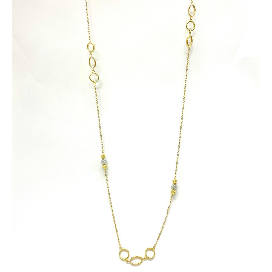 ロング ネックレス 18金 イエローゴールド ホワイトゴールド 100cm K18  