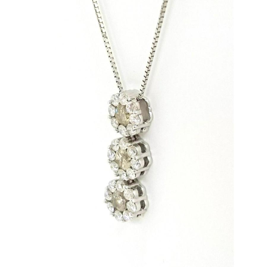 18Kホワイトゴールド ブラウンダイヤ&ダイヤモンド ペンダントトップ