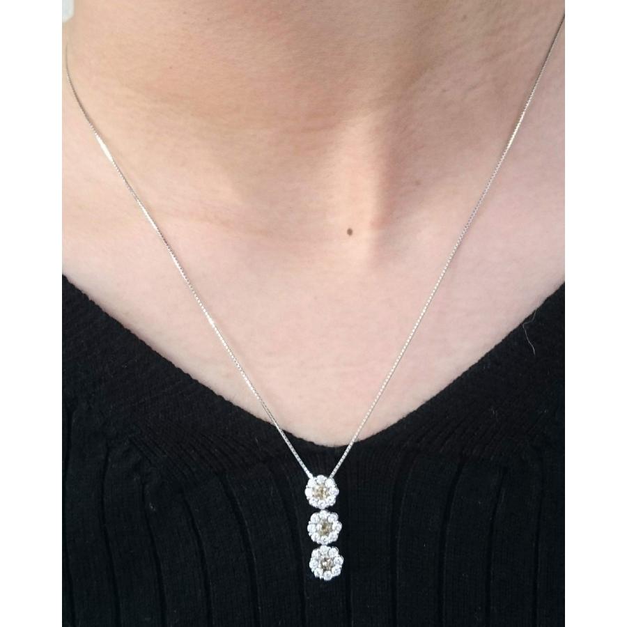 ネックレス 18金 ホワイトゴールド ダイヤモンド 1.20ct
