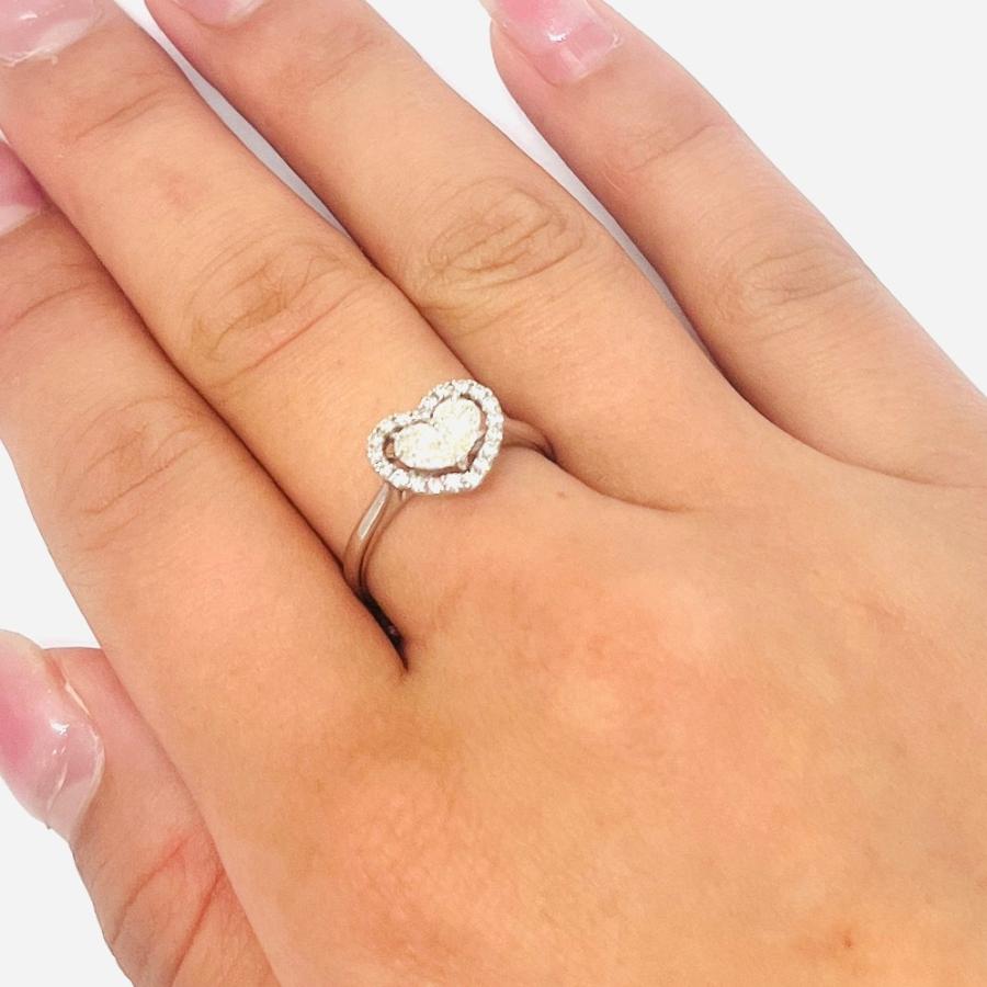 リング プラチナ ダイヤモンド 0.63ct Pt900 ハート 指輪 サイズ調整 