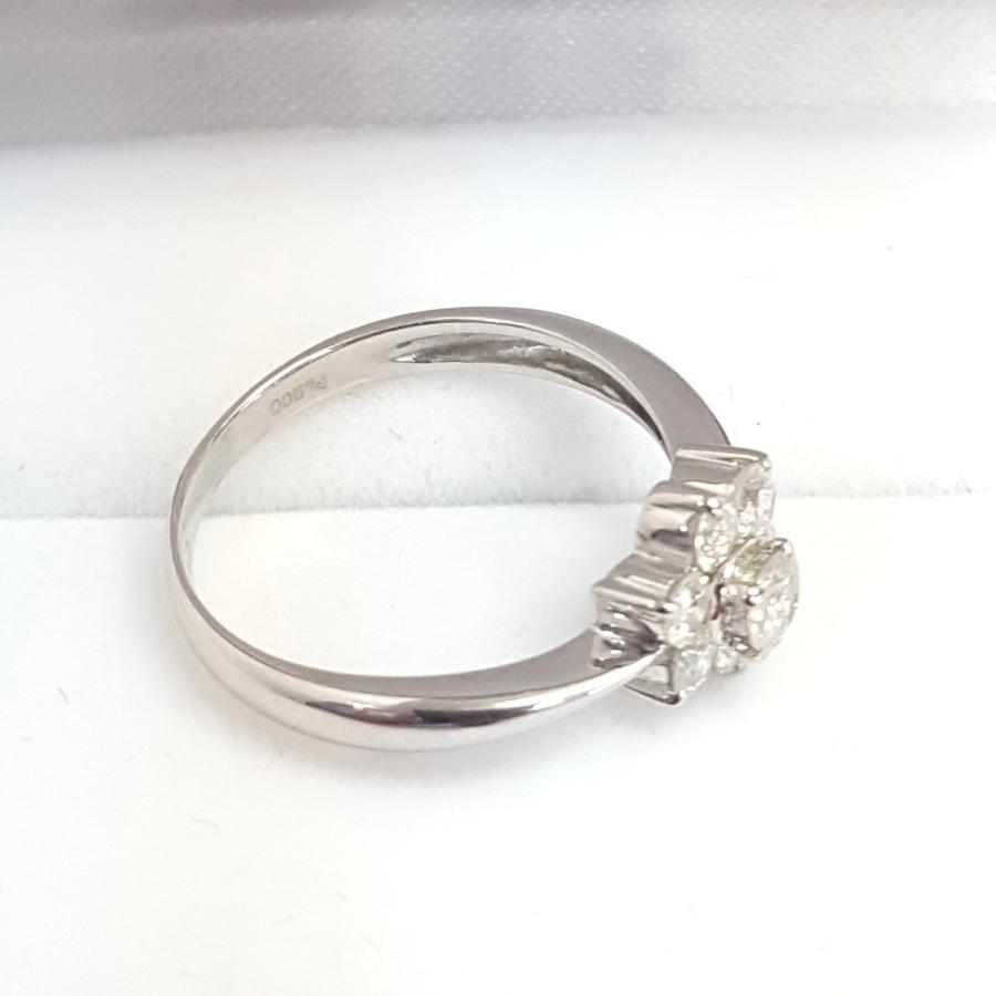 リング プラチナ ダイヤモンド 0.5ct Pt900 花 フラワー 指輪