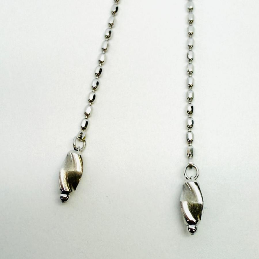 ロング ネックレス 18金 ホワイトゴールド カットボール 70cm 3WAY K18