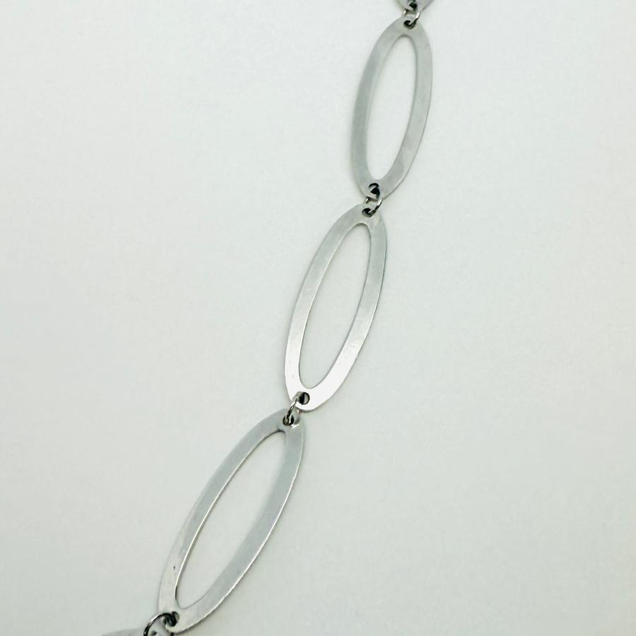 ロング ネックレス 18金 ホワイトゴールド カットボール 70cm 3WAY K18