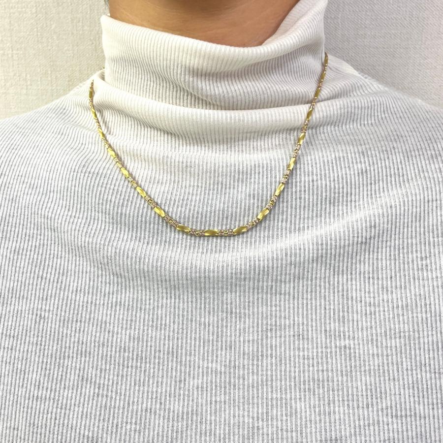 ネックレス 18金 イエローゴールド ピンクゴールド カットボール