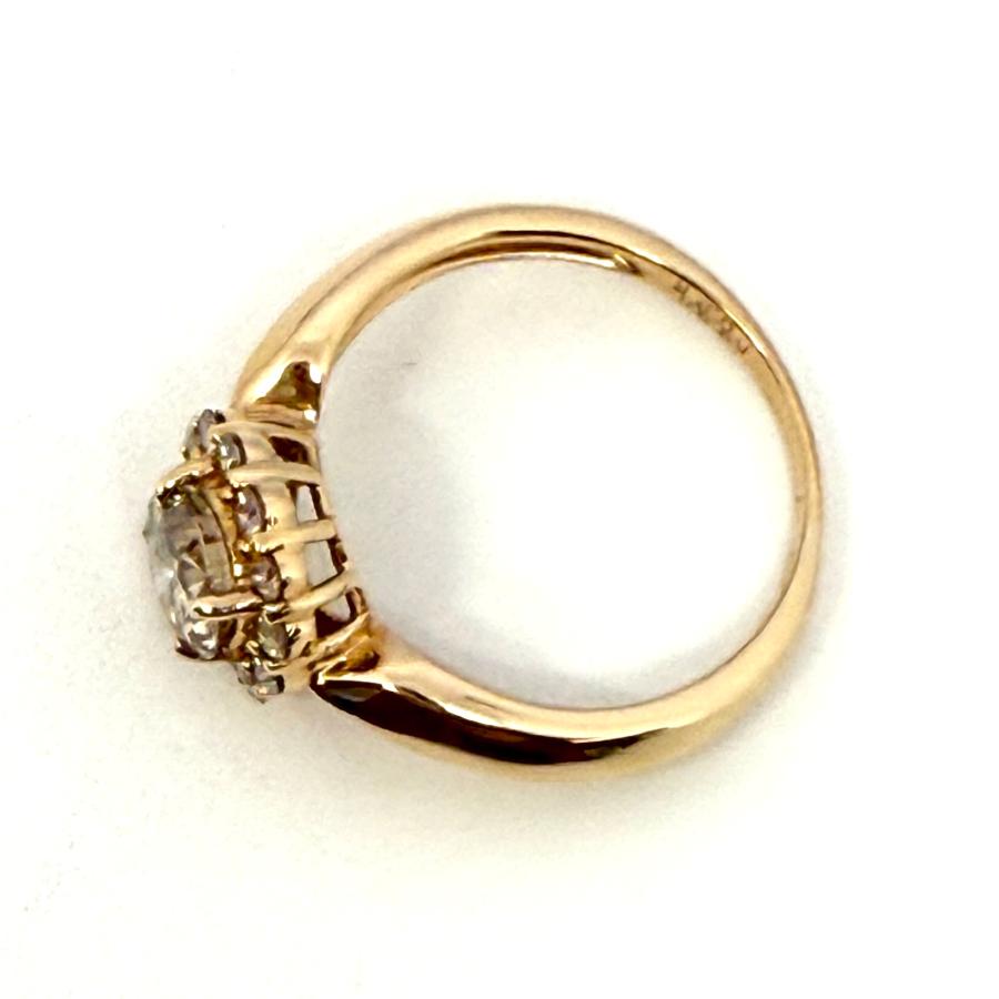 リング 18金 ピンクゴールド ライトブラウン ダイヤモンド 1.05ct SI-1