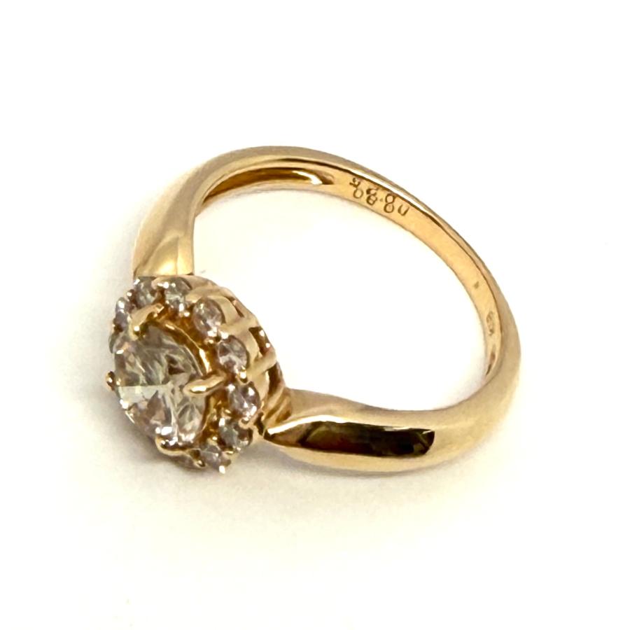 リング 18金 ピンクゴールド ライトブラウン ダイヤモンド 1.05ct SI-1