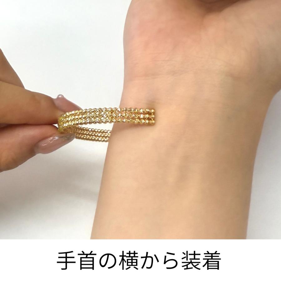 バングル 18金 ミラーカットボール 幅6mm 16cm K18 YG ブレスレット