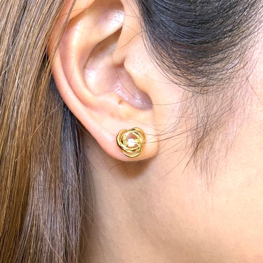 ピアス 18金 ダイヤモンド 0.10ct ダンシング スタッド K18 YG レディース RMジュエリーの画像