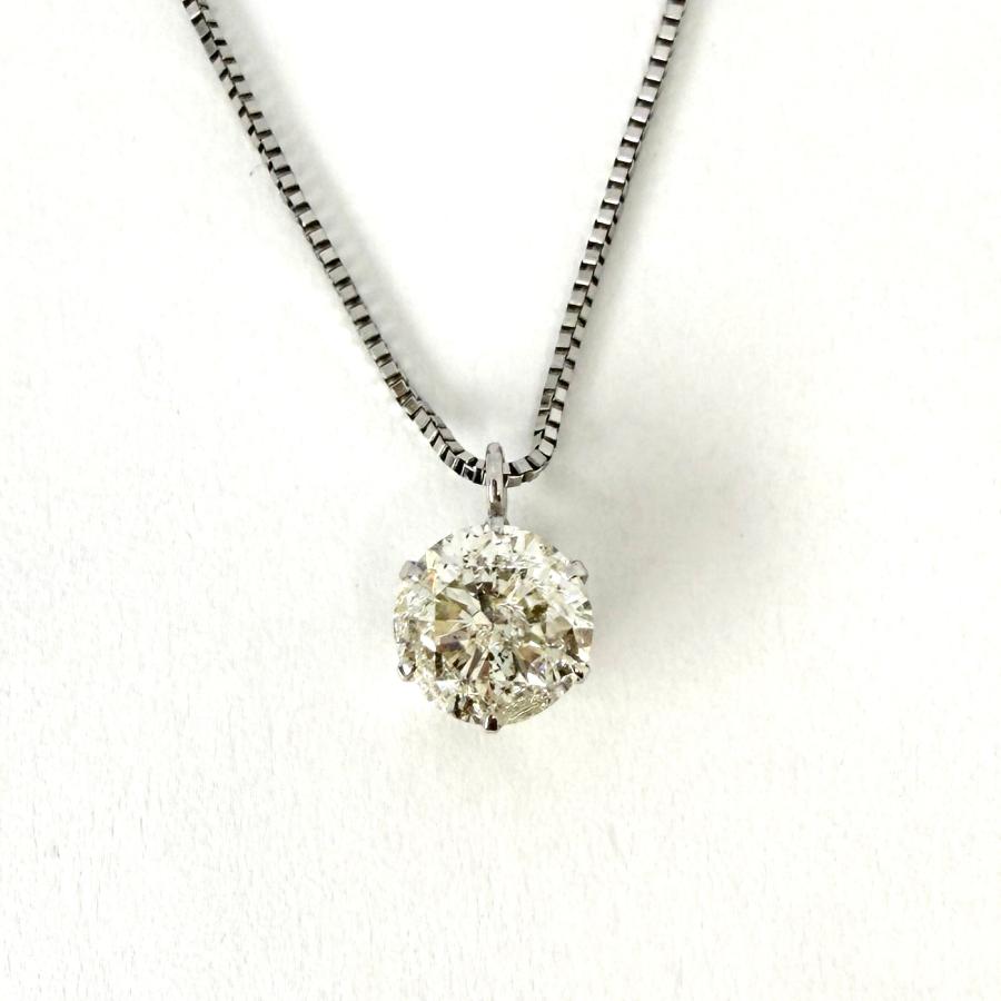 ネックレス プラチナ ダイヤモンド 1.03ct 鑑定書付 一粒 Pt900 プチ