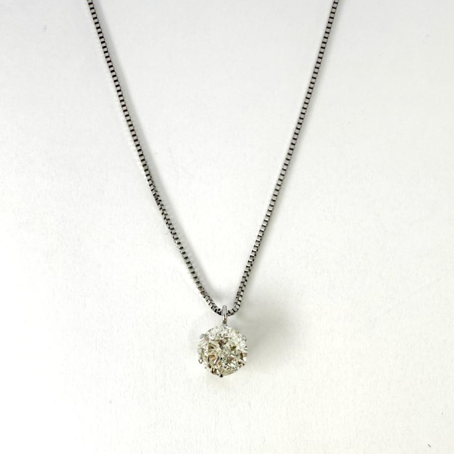 ネックレス プラチナ ダイヤモンド 1.03ct 鑑定書付 一粒 Pt900 プチ