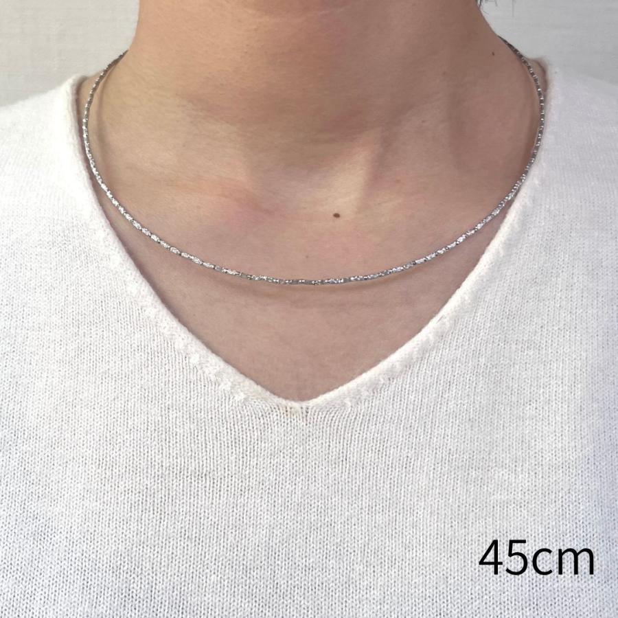 オメガ ネックレス プラチナ 幅1.5mm 45cm Pt850 ミラーカット オメガ ネックレス プラチナ 幅1.5mm 45cm Pt850 ミラーカット