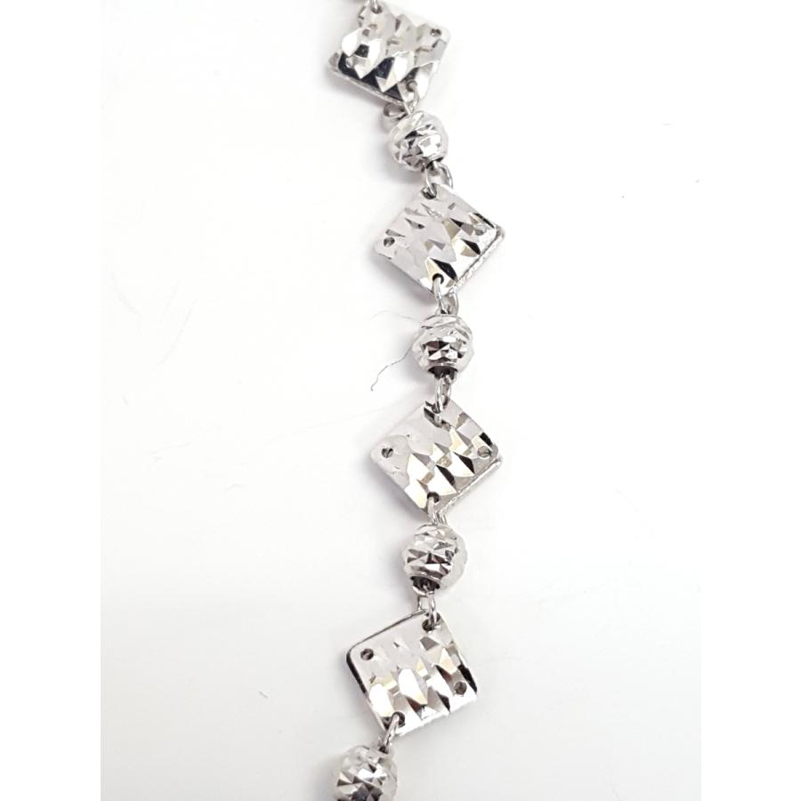 ブレスレット 18金 ホワイトゴールド K18 WG イタリア製 アジャスター  