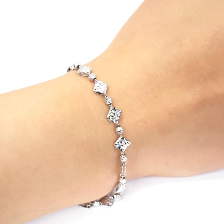 ほぼ未使用 K18 デザインブレスレット WG ホワイトゴールド イタリア製