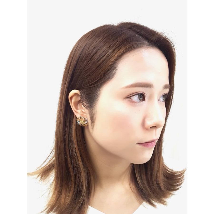 ピアス 18金 イエローゴールド ピンクゴールド ホワイトゴールド 花 