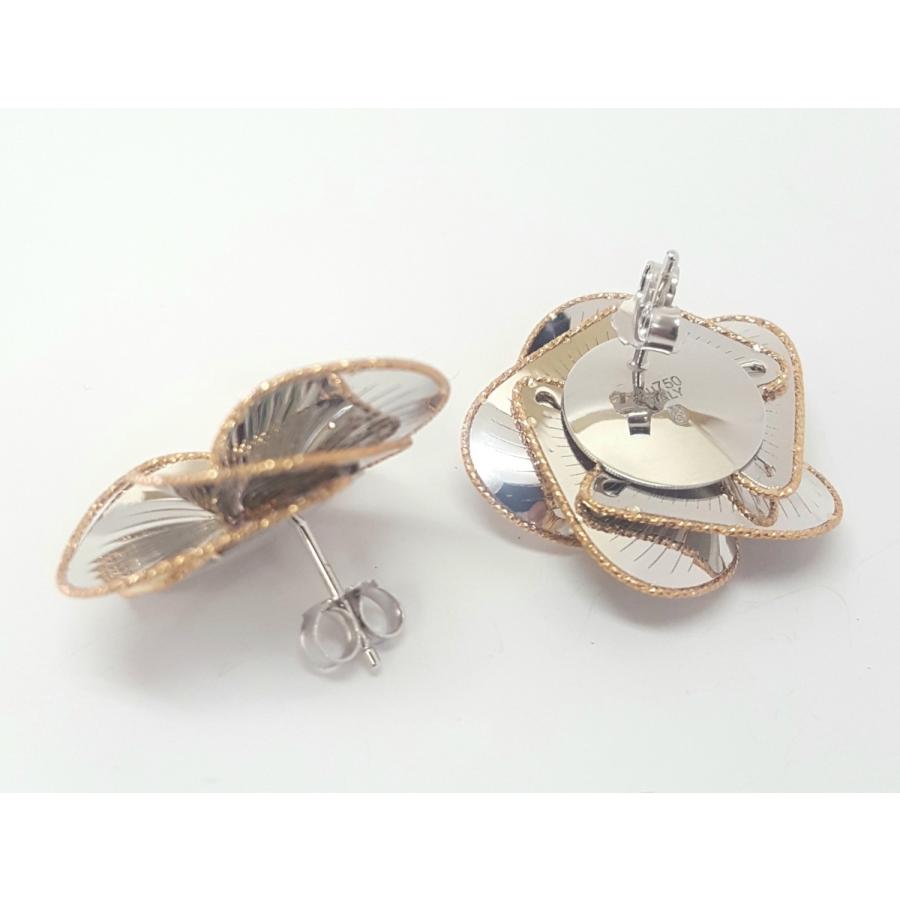 ピアス 18金 ピンクゴールド ホワイトゴールド フラワー 花 スタッド 