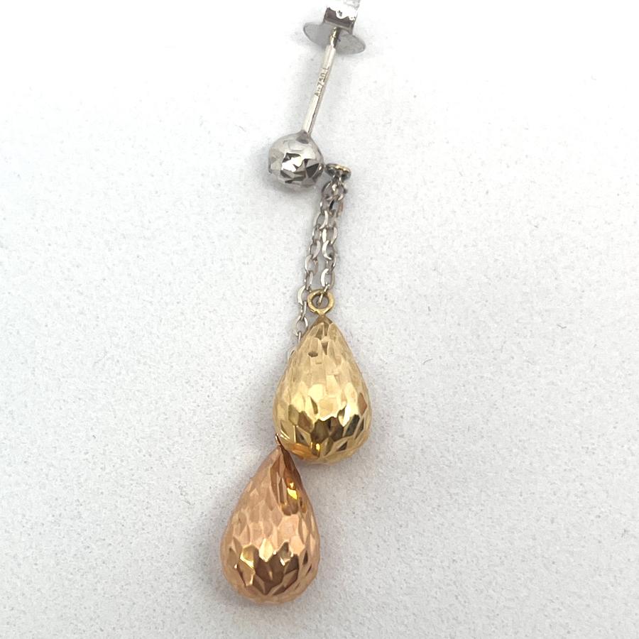 イタリアンジュエリーのおしゃれピアス　スタッドピアス K18YG ピアス 18金 スタッド ドロップ しずく K18 YG PG WG イタリア製 RM