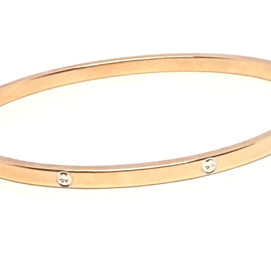 18金 ピンクゴールド ホワイトゴールド バングル 幅3mm 16cm
