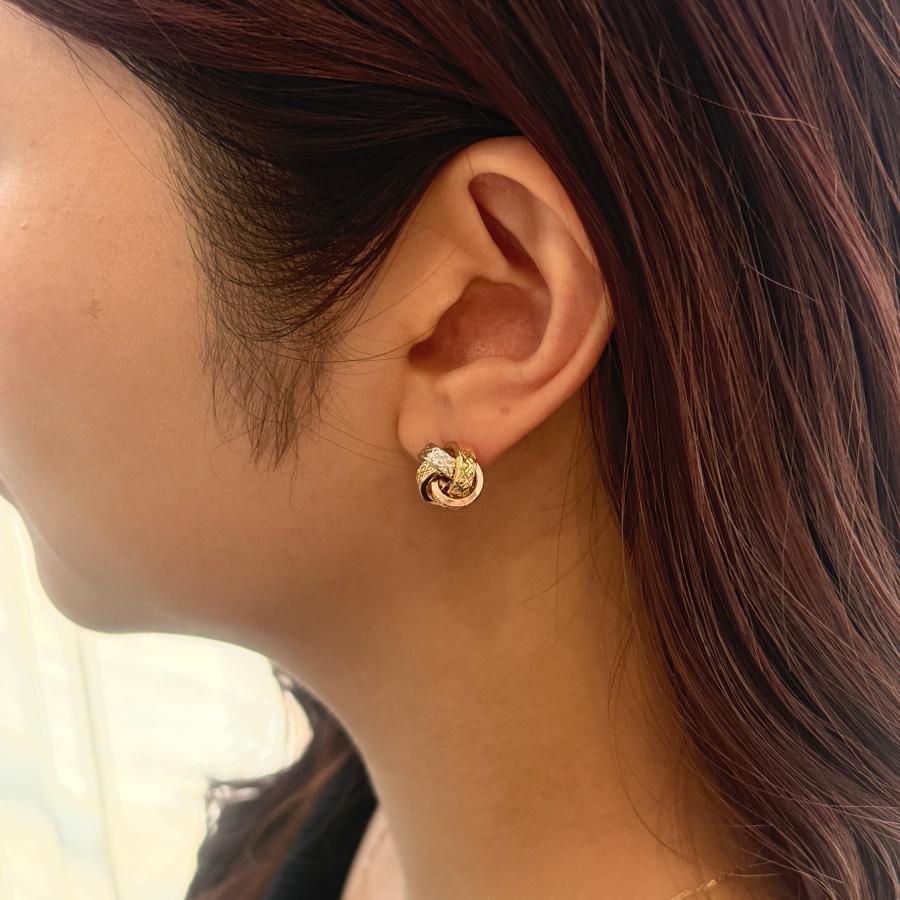 スタッド ピアス 18金 直径11.5mm K18 YG PG WG イタリア製 レディース