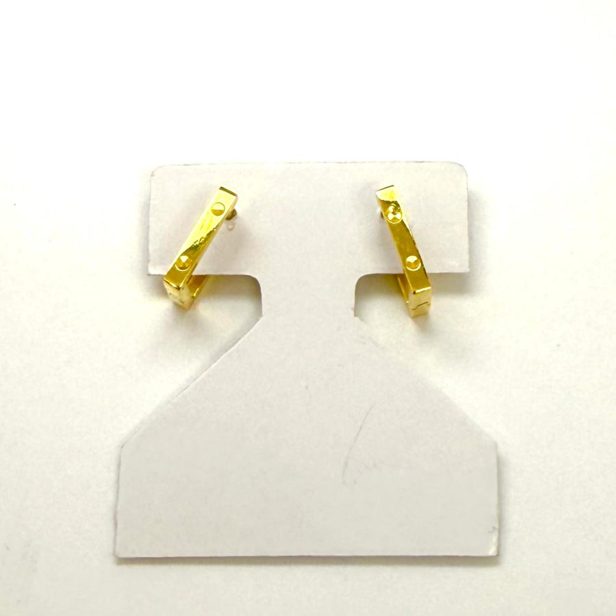 人気のTモチーフ！18金 K18 YG T字 スクエア フープ ピアス